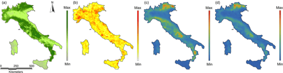 fig-2-a-amount-of-suitable-habitat-node-weight-b-road-density-used-for